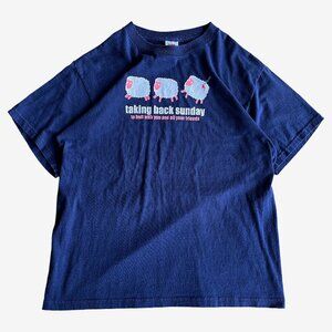 Vtg Taking Back Sunday Sheep Band Shirt Sz Large 90s Y2K Tshirt Graphic